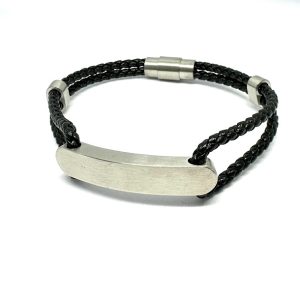 Double Strand Leather I.D Bracelet