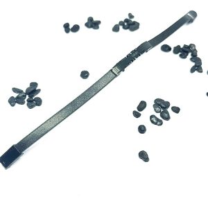 All Black Leather Bracelet With Cubic Zirconias