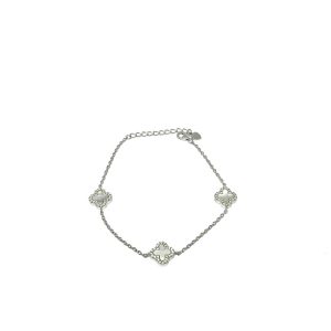 4 Leaf Clover Bracelet - White
