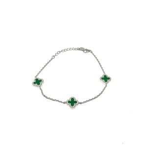 4 Leaf Clover Bracelet - Green