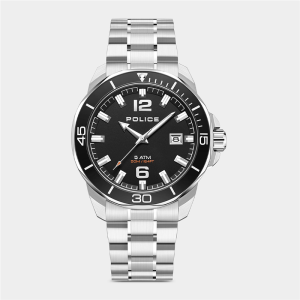Police Men's Thornton Black Dial Stainless Steel Bracelet Watch